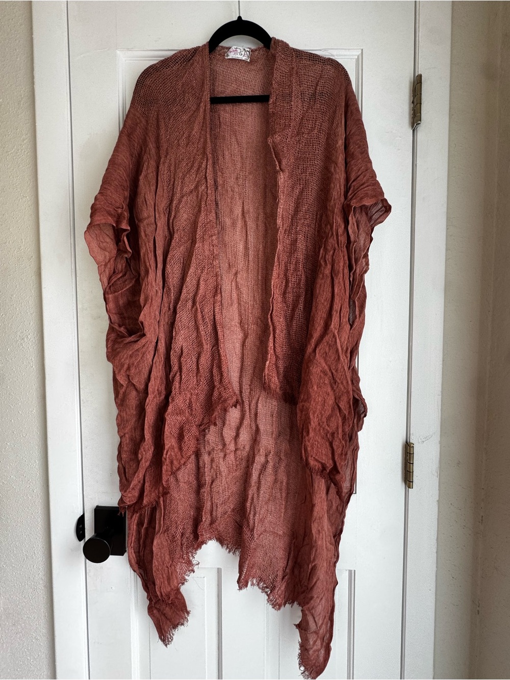 Free People Rust Open-Front Lightweight Duster
